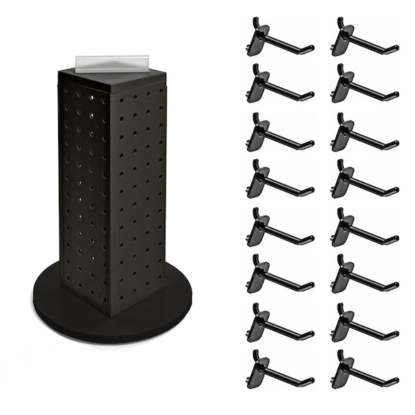 Four-Sided Revolving 4''W x 12''H Pegboard Counter Display w/ 16 2'' Hooks
